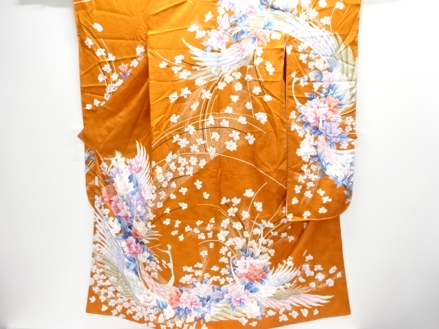 JAPANESE KIMONO / FURISODE / PEONY & BIRDS